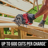 SKIL 2x20V PWR CORE 20 Brushless 7-1/4” Rear Handle Circular Saw Kit Includes Two 5.0Ah Batteries and Dual Port Auto PWR Jump Charger-CR5429B-20, Red Skil