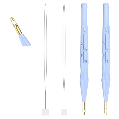 2 Pack Adjustable Felting Threader Needle Embroidery Punch Needle Pen Tool for DIY Handmade Art Crafts Embroidery Rug Stitching Applique Embellishment Tucnoeu