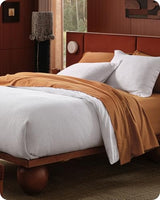 Bedsure Cotton Duvet Cover King - 100% Cotton Waffle Weave Bright White Duvet Cover King Size, GentleSoft™ and Breathable Bedding Set for All Season, 3 Pieces, 104"x90" Bedsure