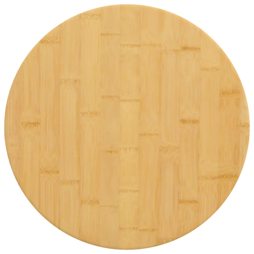 vidaXL Round Bamboo Table Top - 19.7" Diameter, 1" Thick, Natural Hardwood, Versatile, Easy to Clean, Unique Grain Pattern, Ideal for Coffee Tables, Side Tables, Console Tables vidaXL