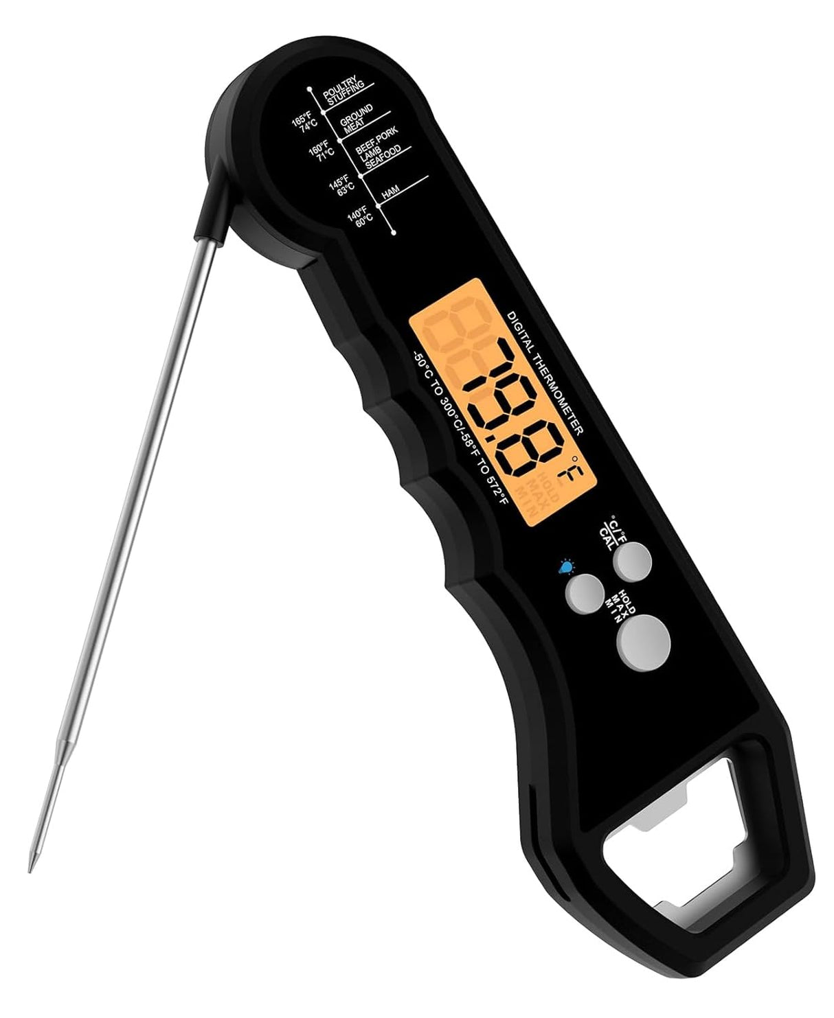 Meat Thermometer, Waterproof Food Thermometer with Backlight & Calibration for Kitchen, Outdoor Grilling and BBQ SHOBES