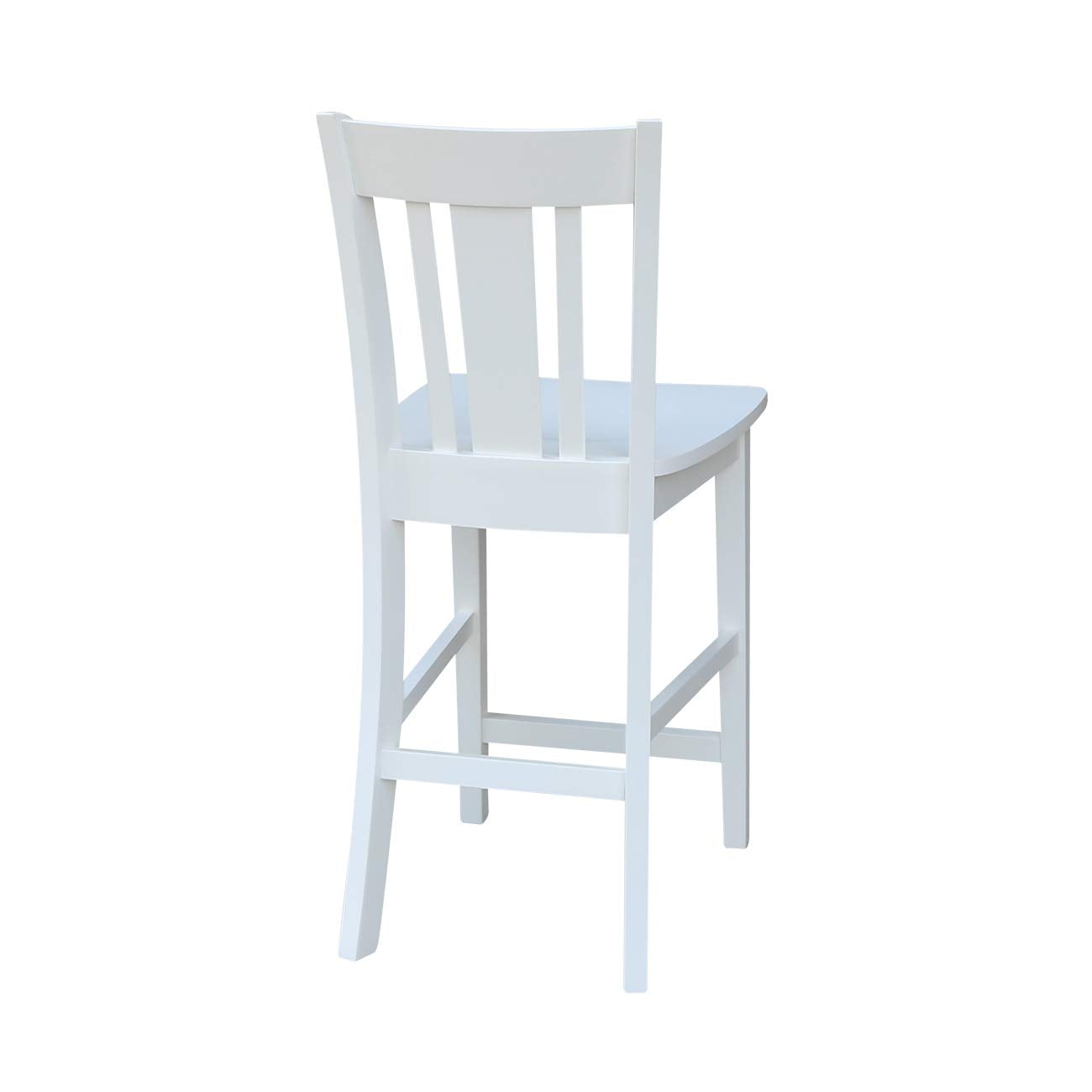 International Concepts San Remo Counter Stool-24 Seat Height Chair, White - WoodArtSupply