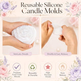 Defresit 13 Pcs Flower Candle Molds Set, Reusable Rose Tulip Daisy Candle Making Molds, Flower Silicone Mold Making Kit for Candles, Soaps, Resin Crafts, DIY Craft Gift for Mother’s Day, Beginners