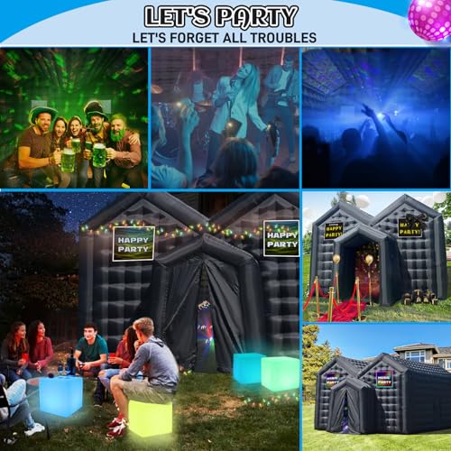 23x16.5x12 FT Inflatable Nightclub,Large Black Inflatable Club Party Tent for Adults with Blower,Inflatable Night Club for Event Party Exhibition Wedding Business Yiersanwin