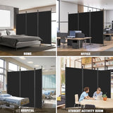 AKTOP 3-Panel Room Divider, Freestanding Wall Divider for Room Separation, Folding Privacy Partition Screen 70''W x 102''H, Portable Room Divider Panel Privacy Screen for Dorm Studio Office, Black AKTOP