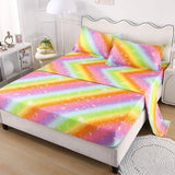 IngeCrafts Rainbow Galaxy Sheet Set Twin Size, 4-Piece Bedding with Glitter Star Ombre Design - Ultra-Soft Microfiber for Kids, Girls, Teens (Pink Color, Twin) IngeCrafts