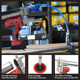 Stalwart Grease Gun - 20V 12000 PSI Cordless Grease Gun with 14-Inch Hose, Couplers, Lithium Ion Battery, Charger, and More - Tool Kit (Black/Red) Stalwart
