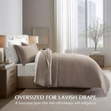 EVERGRACEHOME Cotton Sateen Quilt Set King Size, Pre-Washed Cotton Channel Stitch Coverlet Bedspread, 3 Pieces Lightweight Soft Bedding Sets for All Season, with 2 Pillow Shams, Stone Taupe EVERGRACEHOME