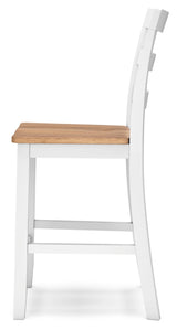Signature Design by Ashley Gesthaven Solid Wood Frame Counter Height Barstool, Set of 2, White/Natural Signature Design by Ashley