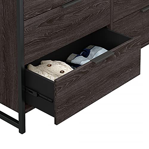 Bush Furniture Atria Bedroom 6 Drawer Dresser, Charcoal Gray Bush Business Furniture