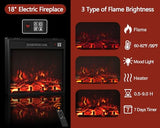 Furmax Fireplace Corner TV Stand for Up to 55 Inch, Modern Console with 18 Inch Electric Fireplace, Entertainment Center with Open Shelf and Storage Cabinets for Living Room (LED Antique White) Furmax