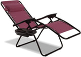 topment Outdoor Zero Gravity Lounge Chair with Pillow & Utility Tray, Folding Patio Lawn Beach Recliner(Wine) topment