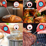 Alpha Grillers Instant Read Meat Thermometer Digital Food Thermometer for Cooking Grilling Bread Baking Liquids and Air Fryer with Temperature Guide, Long Probe and Large Backlit Display Alpha Grillers
