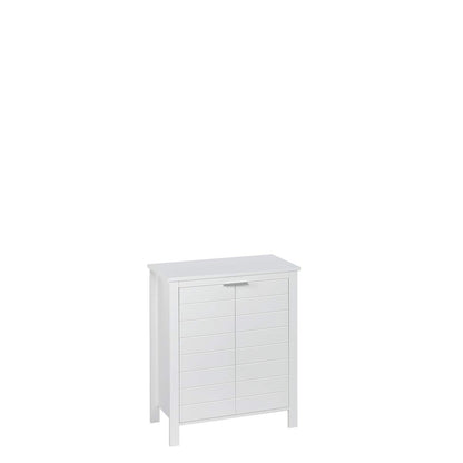 RiverRidge Madison Two Door Floor Bathroom Storage Cabinet Freestanding Linen Cabinet with 3 Shelves and Double Doors Bathroom Cabinet for Towel Storage