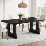 Tribesigns Large Dining Table for 6-8 People, 70.9-Inch Wood Rustic Rectangular Table with Black Wooden Legs, Farmhouse Center Kitchen Table for Dining Room, Living Room, Home Furniture, Black Tribesigns