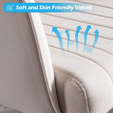 Home Office Chair Swivel Velvet Desk Chair Accent Armchair Upholstered Modern Tufted Chairs with Gold Base for Girls Women Ergonomic Study Seat Computer Task Stools for Living Room(Cream) KCC