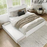 AFI, Canyon King Platform Bed with Matching Footboard & Twin XL Trundle, White AFI