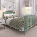 Dream On Me Storybrooke 5-in-1 Convertible Full-Size Baby Crib, GreenGuard Gold & BSA Certified, Convert to Toddler, Day & Full-Size Bed Sustainable Pinewood, 3 Mattress Height Settings - Meadow Green