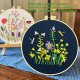 TINLOK Ideal Embroidery Kits for Beginners,Wildflower Garden Pattern, 8.4 inch,DIY Handmade Needlework Set,Hand Embroidery kit,Needlepoint Kits for Adults,Wonderful Gifts for Family or Female Friends
