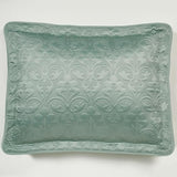 Cambridge Classic Luxury Bedding | Cool Aqua Mist Solid Color Polyester Satin | Elaborate Damask Quilting | Fitted, Oversized 24 Inch Drop | 3 Piece Bed Set Includes Cal King Bedspread & 2 King Shams Touch of Class