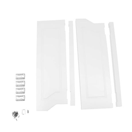 Swinging Doors Cafe Doors, Cafe Saloon Doors, Interior Wood Door Swing Door with Metal Hinges, Bar Saloon Swinging Doors for Kitchen Stairs Bedroom Entrance Partition (White A, 29.92x41.93in) Pinelicorn