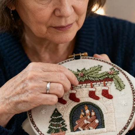 Ramonbell 15pcs Christmas Cross Stitch Kits, Christmas Needlepoint Kits, DIY Embroidery Starter Kit for Adults and Beginners, Birthday Gift for Handicraft Enthusiasts Ramonbell