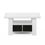 Furinno Andrey Coffee Table with Bin Drawer, White/Black Furinno