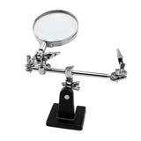 Helping Hands Magnifier Stand with Dual Alligator Clips Adjustable – FEITA 5X Magnifying Glass Perfect for Soldering, Crafting, Hobby, Micro Objects FEITA