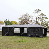 10x30' Canopy with 8 Sidewall,Heavy Duty Canopy UPF 50+ All Season Wind Waterproof Commercial Outdoor Wedding Party Tents for Parties Canopy Gazebo with Roller Bag(10 x 30 ft Black) Shyneer