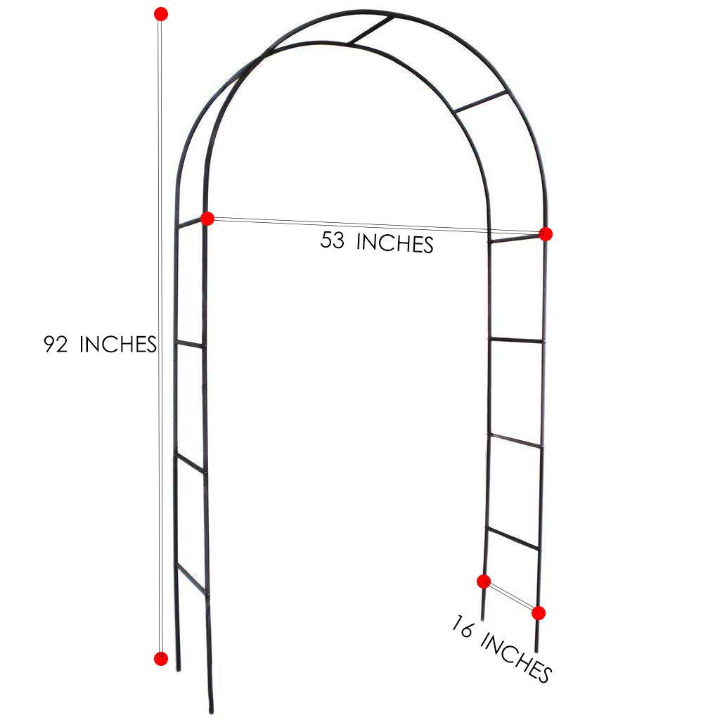 1. GO Steel Garden Arch, 7'8" High x 4'5" Wide, Garden Arbor for Various Climbing Plant, Outdoor Garden Lawn Backyard 1. GO
