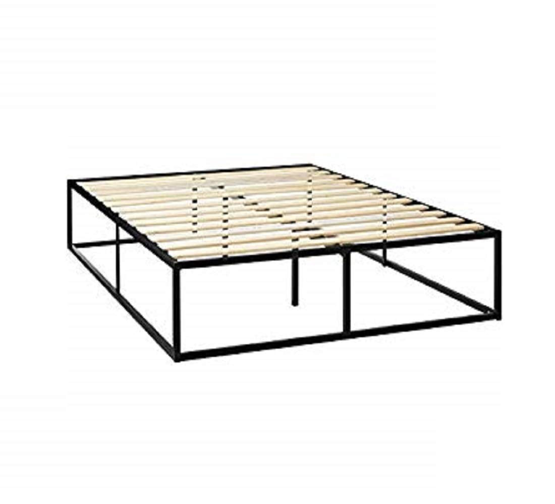 ZINUS Joseph Metal Platform Bed Frame with Wood Slat Support – Sturdy Design for Queen Mattress, No Box Spring Needed Zinus