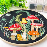 Silentsea Mushroom Embroidery Kit, Beginner Embroidery kit for Adults, Needlepoint Set Funny (Mushroom)