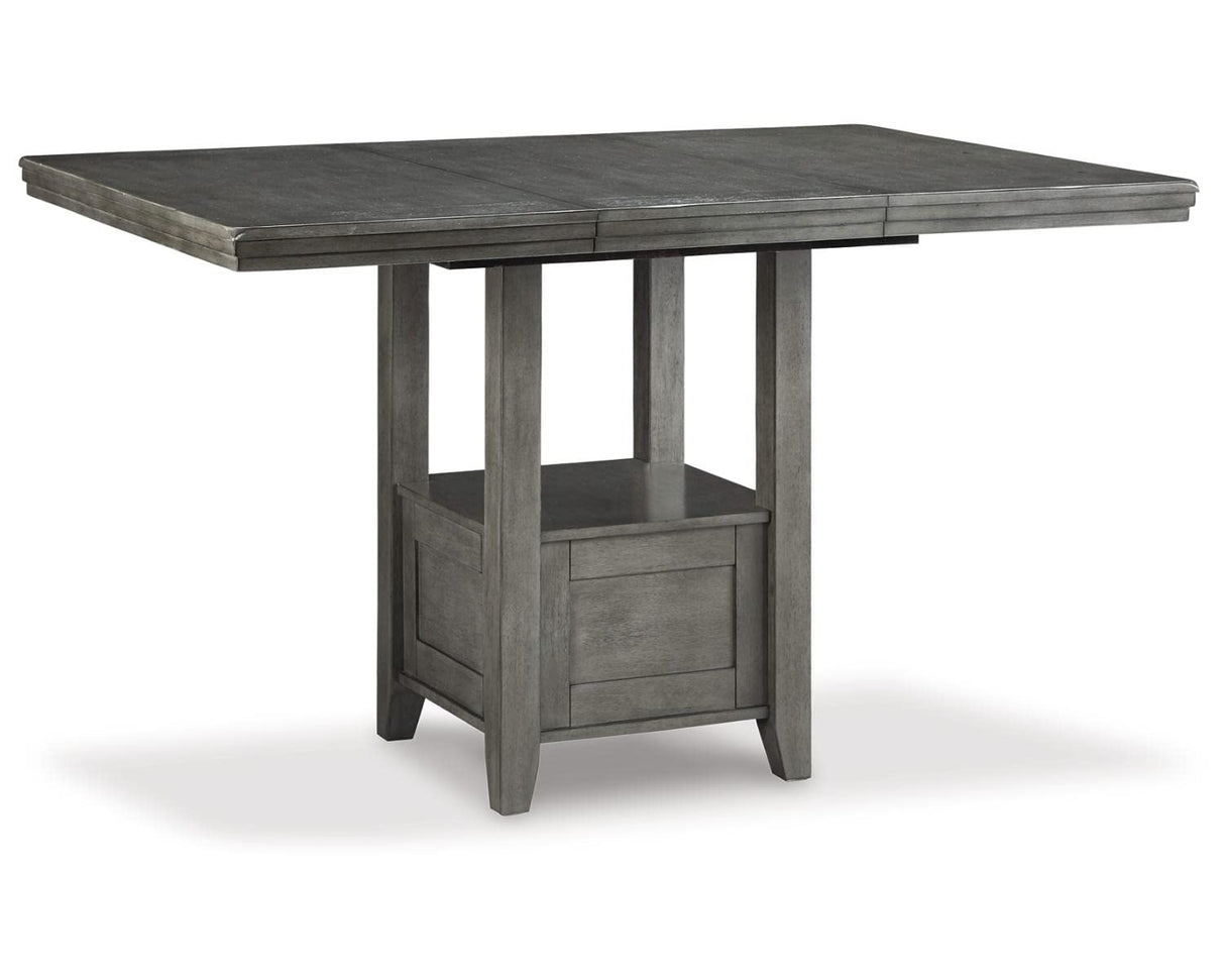 Signature Design by Ashley Hallanden Modern Farmhouse Counter Height Dining Room Extension Table, Dark Gray Signature Design by Ashley