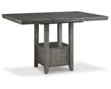 Signature Design by Ashley Hallanden Modern Farmhouse Counter Height Dining Room Extension Table, Dark Gray Signature Design by Ashley