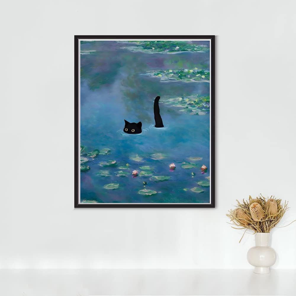 ASslanLYs 5D DIY Diamond Painting Kits for Adults,Cats in Diving Diamond Painting Full Drill Round Art Gems Diamond Art Perfect for Home Wall Decor(12x16 inch /30x40 cm) ASslanLYs