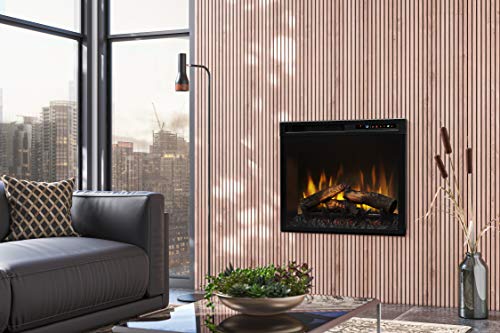 Dimplex 28 Inch Built-in Electric Fireplace - Multi-Fire XHD Firebox with Logs and Realistic Multi-Color Flames | Model: XHD28L DIMPLEX