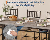 GarveeHome Modern Dining Table Set for 4, Kitchen Table for 4 with Chairs &Storage Bench,47 "Rectangular Dining Room Set with Bench,4 Piece Kitchen Table Set for Small Space/Apartment(Gray) GarveeHome