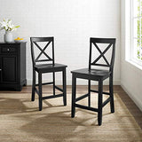 Crosley Furniture X-Back Bar Stool (Set of 2), 24-inch, Black Crosley Furniture
