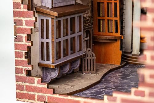 Revell Book Nook Kit Harry Potter - Diagon Alley Miniature DIY Kit 9" Booknook 3D Wooden Puzzle with LED Light Bookshelf Décor Gift for Adults Women Men