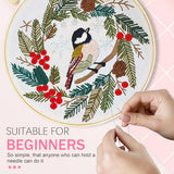 Huacan Embroidery Kit for Beginners Easy Needlepoint Kits for Adults with Stamped Embroidery Patterns. (Bird)