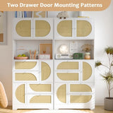 YUHOCB Kitchen Pantry Storage Cabinet with Power Outlet,Tall Kitchen Hutch Cabinet with Microwave Stand,Utility Pantry with Doors and Shelves for Dining Room, Living Roo (White) YUHOCB