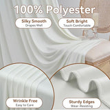 60×12ft Wrinkle Free Ivory Backdrop Curtain for Wedding Parties, 12 Panels 5×12ft Long Soft Silky Polyester Backdrop Drapes Cream Photo Back Drop Curtains for Party Photography Background Cloth NSSONBEN