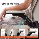 LEAGOO Ergonomic Executive Office Chair, Mid Back Comfy Desk Chairs with 3D Padded Flip-up Arms, Faux Leather Computer Rolling Chair with Wheels for Home, Adjustable Height, 300lbs, Beige LEAGOO