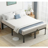 Superay King Bed Frame with Mattress Slide Stopper, 14 Inch Metal Platform Bed Frame, Heavy Duty Tall Bed Frame No Box Spring Needed with Large Storage Space, Easy Assembly, Noise Free Superay