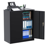 Aobabo Lockable Metal Storage Cabinet with Adjustable Shelves,Office File Cabinet for Secure Storage with 2 Doors,Black,Assembly Required Aobabo