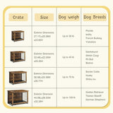 JY QAQA Dog Crate Furniture, Wooden Dog Crate Table, Dog's Furniture with Double-Doors, Indoor Dog Kennel, Dog Cage/Brown/XL JY QAQA PET