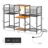 3IngSeagulls Record Player Stand with Power Outlets and LED Light, Turntable Stand Storage Up to 350+ Albums, Record Player Stand with Vinyl Storage, Tuntable Stand with Record Holder for Living Room 3IngSeagulls