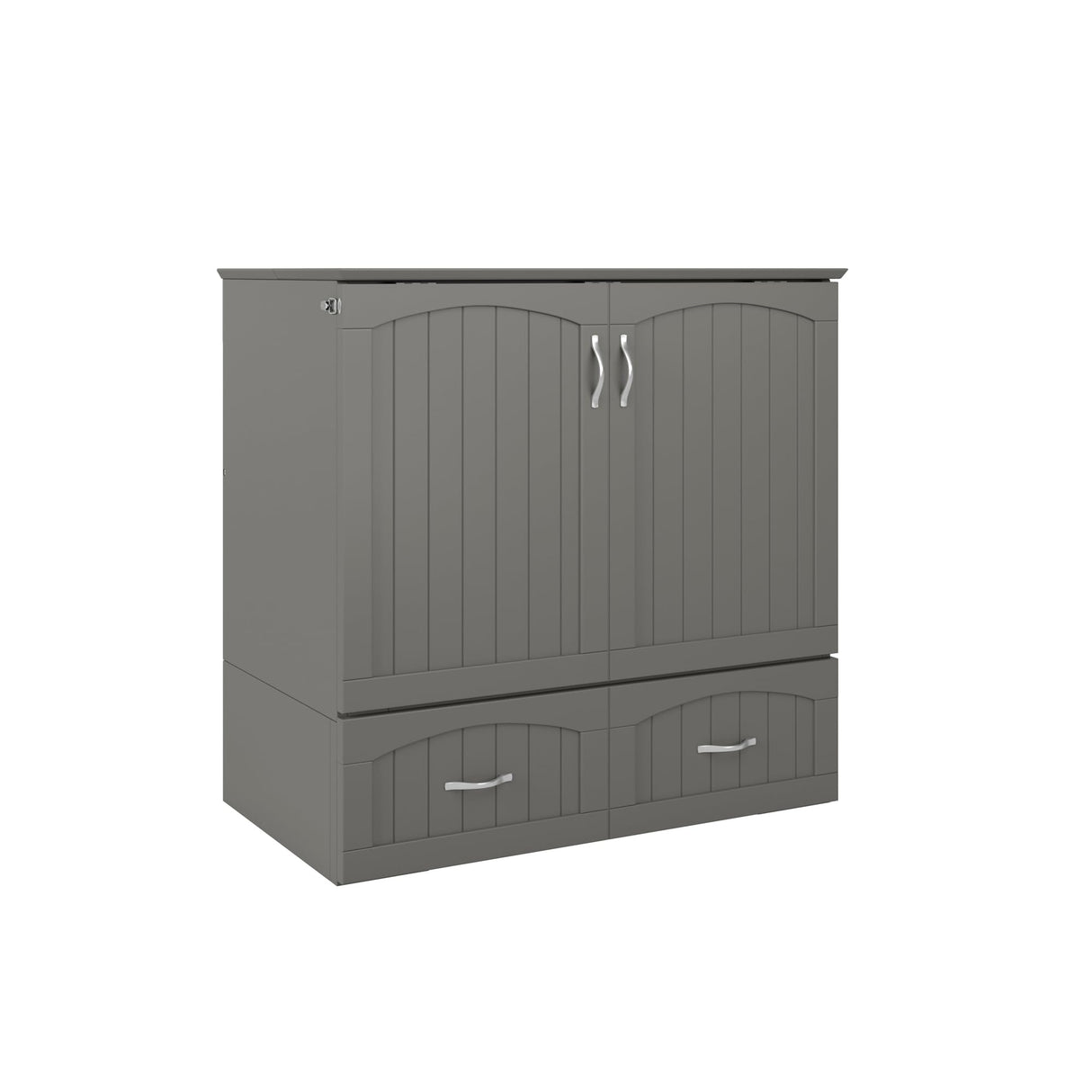 AFI, Southampton Murphy Bed Chest Twin XL with 6" Mattress, Storage Drawer & Built-in USB Charger, Grey AFI