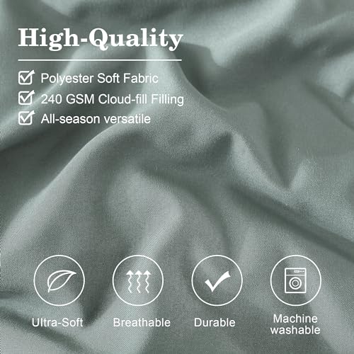 Monbix Full Size Comforter Sets - 7 Pieces Sage Green Bed in a Bag Full Size Bedding Sets with Comforter, Sheets, Pillowcases & Shams Monbix