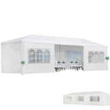 Party Tent,10x30 Tents for Parties,Outdoor Wedding Tent for Parties Patio Gazebo Shelter with 5 Removable Sidewalls,Party Wedding BBQ Events Tent White BouPower